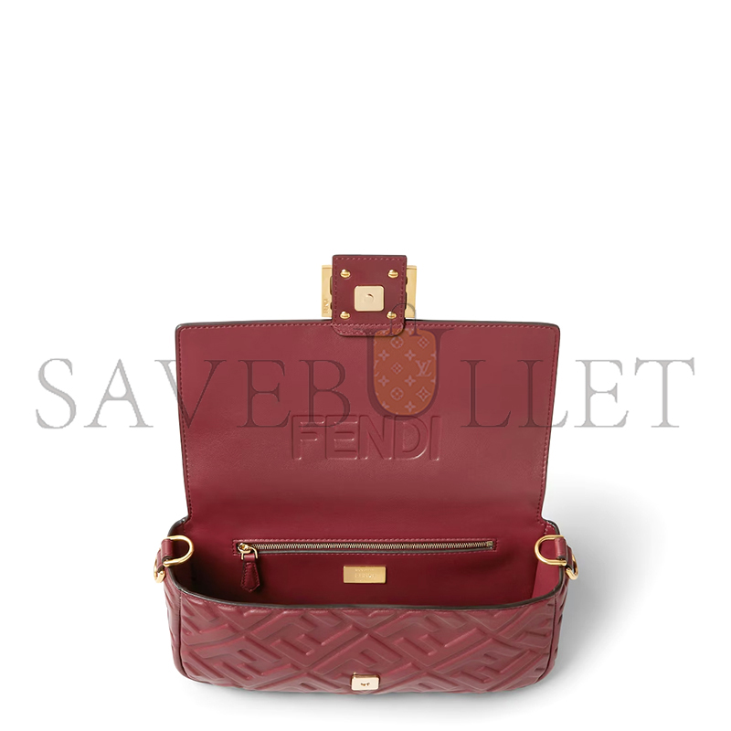 F**di baguette burgundy leather bag 8br600at57f1cgf (27*15*6cm)